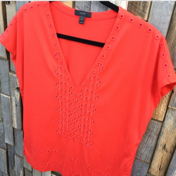 Woman’s top shirt blouse eyelet Jcrew size small - Picture 2 of 5